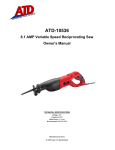 ATD Tools ATD-10536 Cordless Saw User Manual