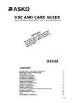 Asko D3530 Dishwasher User Manual