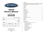 ASA Electronics VR185 Car Satellite Radio System User Manual