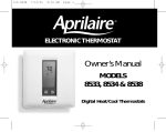 Aprilaire 8533 Thermostat User Manual