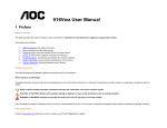 AOC 916VWA Computer Monitor User Manual
