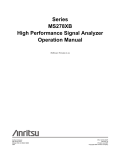 Anritsu Series MS278XB Network Router User Manual