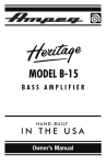 Ampeg B-15 Musical Instrument Amplifier User Manual