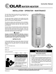 American Water Heater 317365-002 Water Heater User Manual
