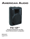 American Audio PXI 15P Speaker User Manual