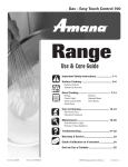 Amana Gas - Easy Touch Control Range Stove User Manual
