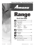 Amana 8113P598-60 Range User Manual