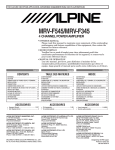 Alpine MRV-F345 Stereo Amplifier User Manual
