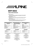 Alpine MRP-M850 Stereo Amplifier User Manual