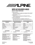 Alpine MRD-M1005 Car Stereo System User Manual
