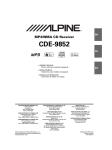 Alpine CDE-9852 Car Stereo System User Manual