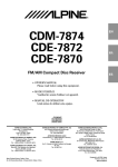 Alpine CDE-7870 Stereo Equalizer User Manual