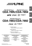 Alpine CDA-7892 Car Stereo System User Manual