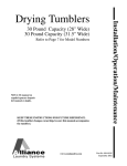 Alliance Laundry Systems 000 BTU Clothes Dryer User Manual