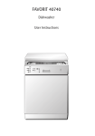 AEG 40740 Dishwasher User Manual