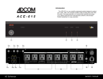 Adcom ACE-615 Surge Protector User Manual