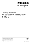 Miele T382C - Operating instructions