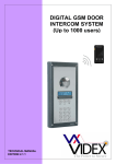 DIGITAL GSM DOOR INTERCOM SYSTEM (Up to 1000 users)