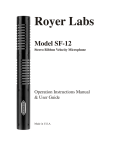 royer SF-2 User guide