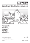 Operating and installation instructions Refrigerator K 9212 i