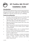 SIIG DP FireWire 800 PCI-32T Installation guide