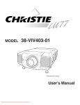 Christie 38-VIV403-01 User`s manual