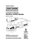 Craftsman 27675 - Professional 5 in. 3.0 Amp Random Orbit Sander Operator`s manual