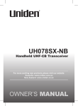 Uniden uh078sx Specifications
