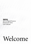 BenQ MP720P - XGA DLP Projector User`s manual