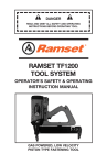 RAMSET TF1200 Operating instructions