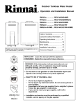 Rinnai R98LSe-ASME Installation manual