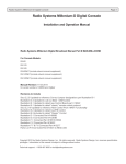 Radio Systems Millenium-A Analog Console Specifications