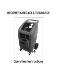CHICAGO AUTO A-C RECOVERY RECHARGE MACHINE Operating instructions
