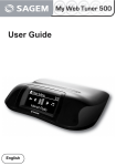 Sagem MY WEB TUNER 500 User guide