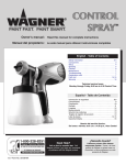 WAGNER CONTROL SPRAY Owner`s manual