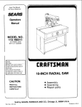 Craftsman 113.198311 Operators Operator`s manual