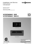 Viessmann VITOTRONIC 300-K Operating instructions