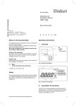 Vaillant VRT 230 Operating and Installation manual