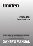 Uniden UWG 400 Owner`s manual