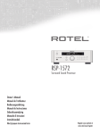 Rotel Dolby Pro Logic Surround Pream Owner`s manual