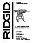 RIDGID TS2424 Specifications