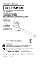 Craftsman 358.748260 Operator`s manual