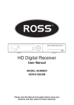 Ross HDR-8130USB User manual