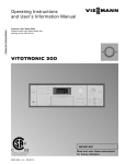 Viessmann VITOTRONIC 300 GW2 Operating instructions