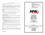 APW Wyott FD-84L Product manual