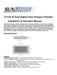 Coleman 12 VOLT 30 AMP SOLAR CHARGE CONTROLLER Specifications