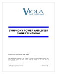Viola Systems Symphony Owner`s manual
