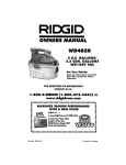 RIDGID WD4050 Owner`s manual