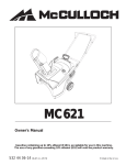 McCulloch MC621 Owner`s manual