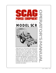 Scag Power Equipment SCR Operating instructions